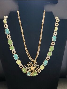 ✨Napier Turquoise + Lime Statement Necklace + Lauren Conrad Set NWT✨